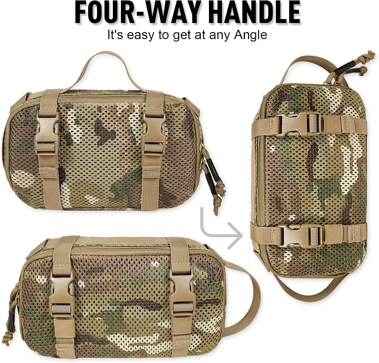 4 Set Tactical Packing Cubes Compressible Mesh Duffle Storage Bag,Portable Edc Molle Pouch Organizer.