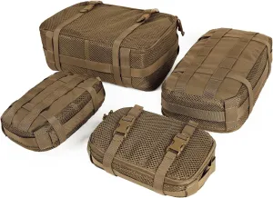 4 Set Tactical Packing Cubes Compressible Mesh Duffle Storage Bag,Portable Edc Molle Pouch Organizer.