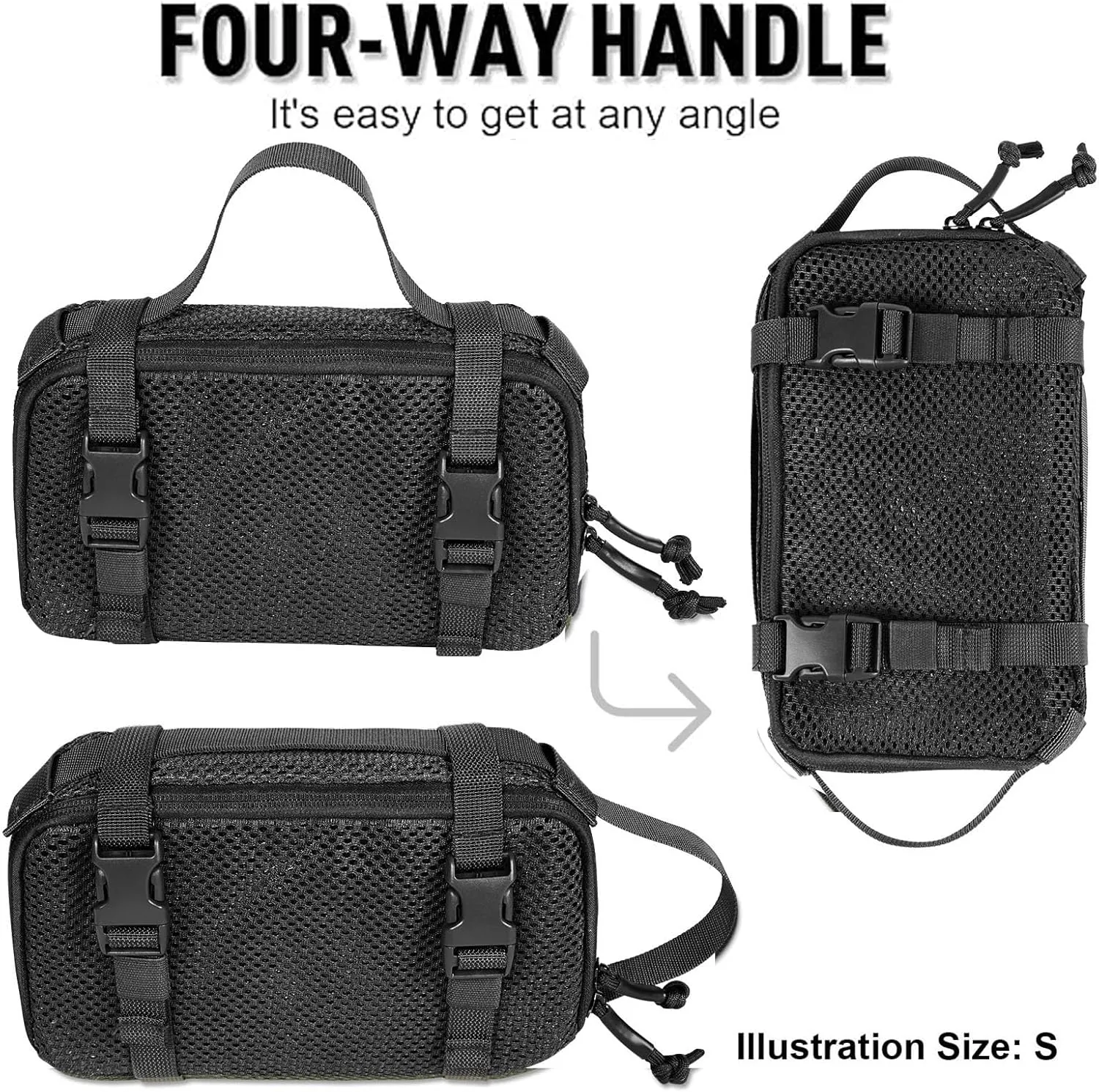 4 Set Tactical Packing Cubes Compressible Mesh Duffle Storage Bag,Portable Edc Molle Pouch Organizer.