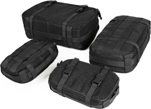 4 Set Tactical Packing Cubes Compressible Mesh Duffle Storage Bag,Portable Edc Molle Pouch Organizer.