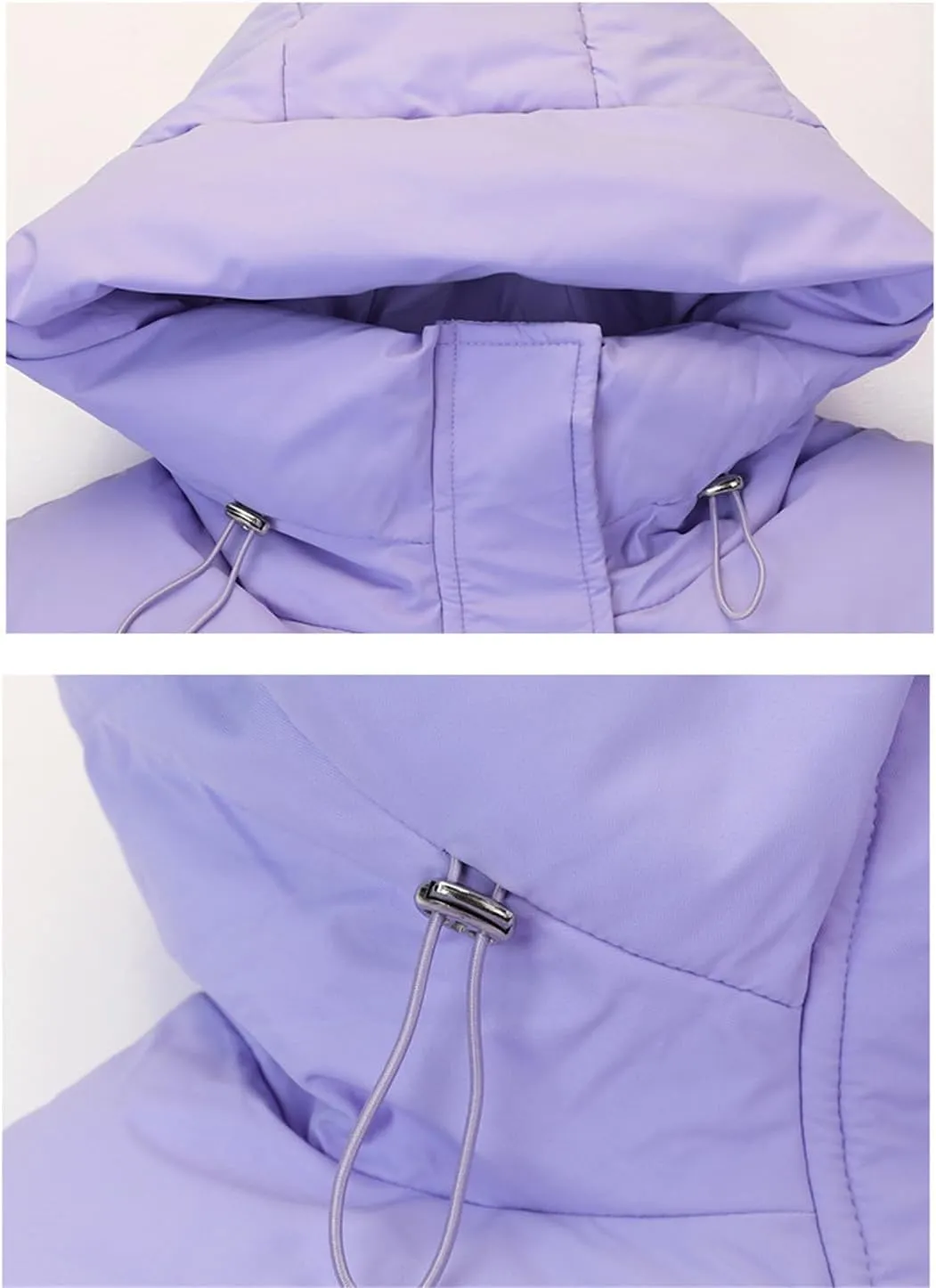 Adhdyuud Women Winter Long Hooded Parkas Puffer Jacket Cotton Padded Parka Coat Jacket Warm Outwear