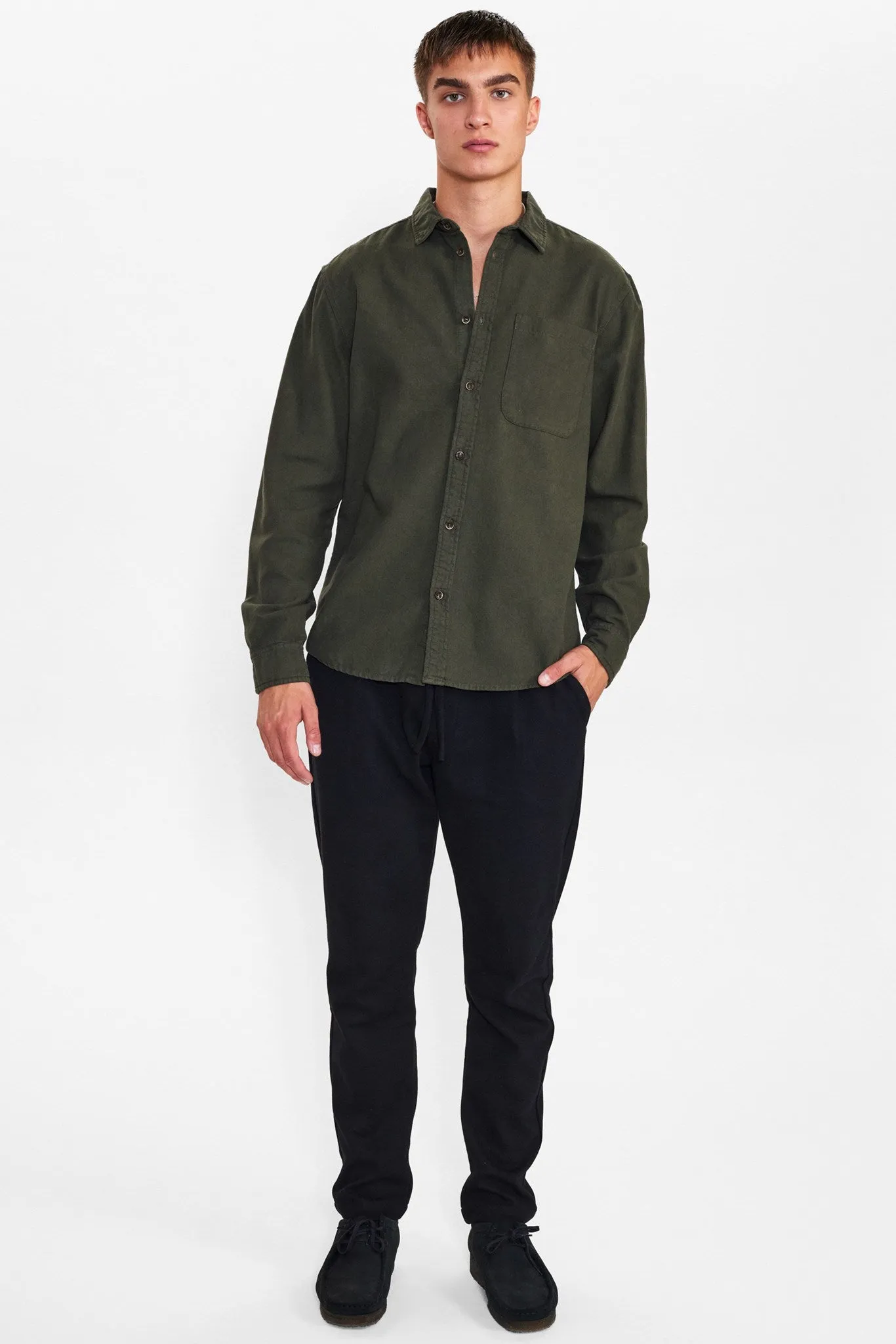AKLOUIS HEAVY OXFORD SHIRT - Forest night