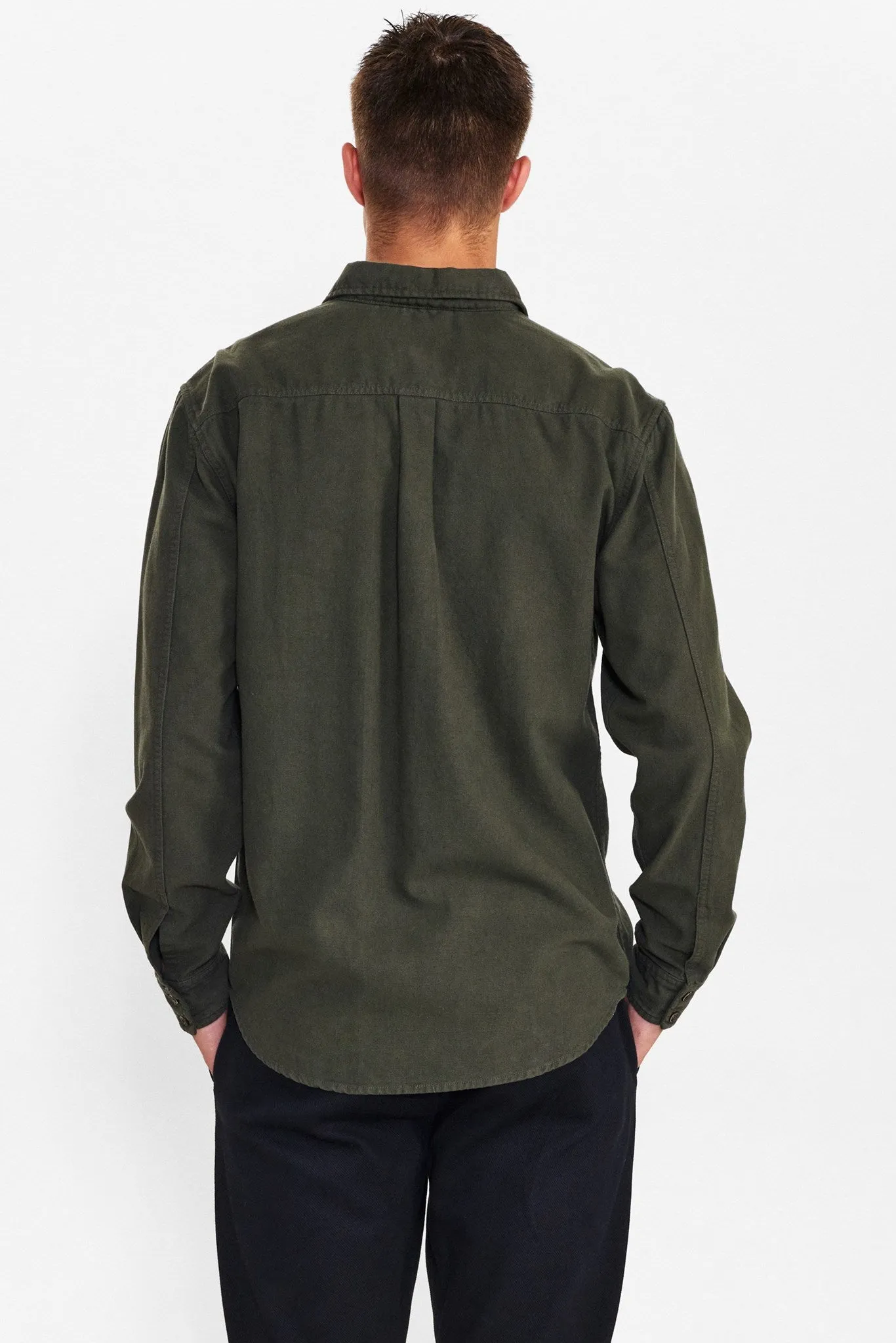AKLOUIS HEAVY OXFORD SHIRT - Forest night