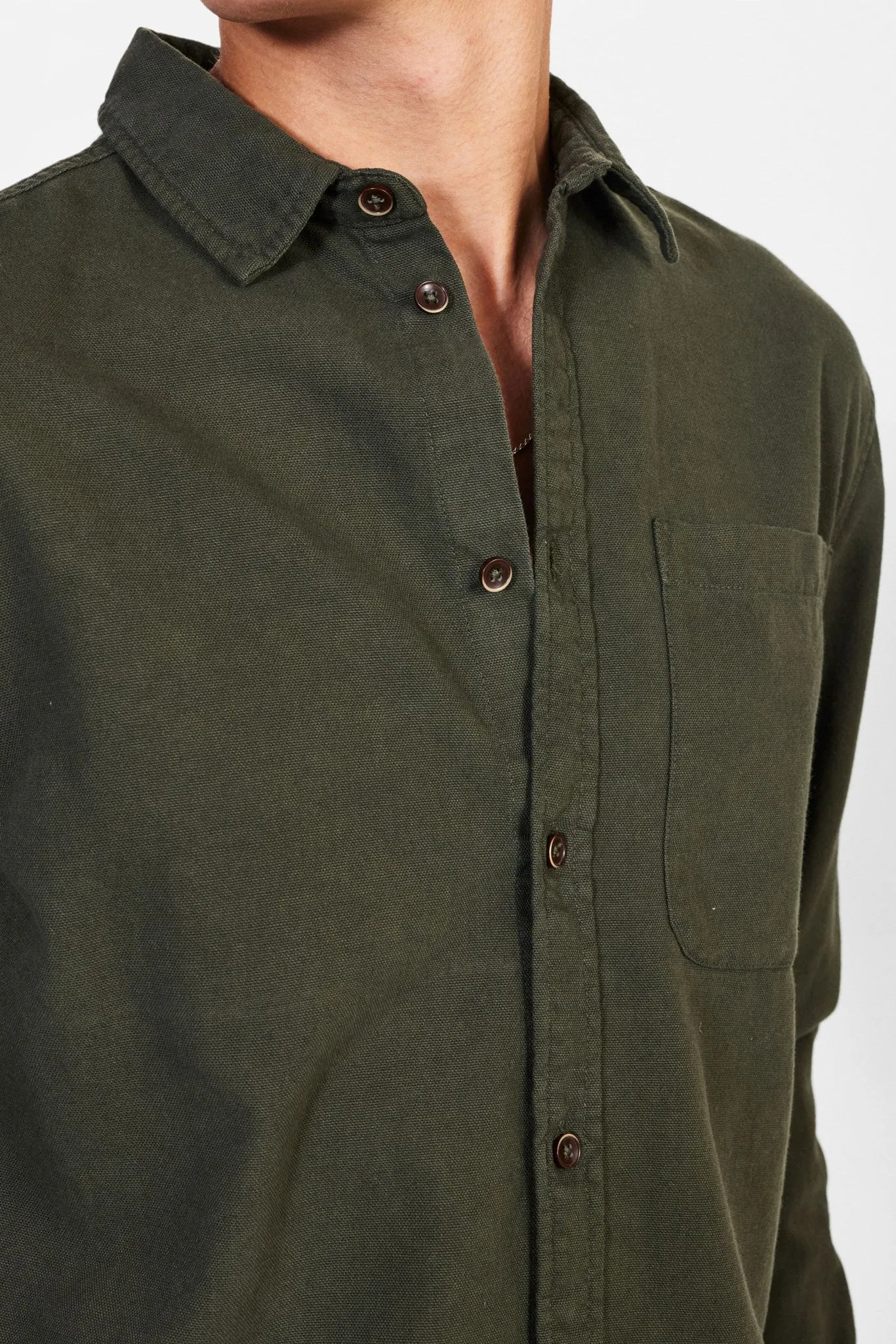 AKLOUIS HEAVY OXFORD SHIRT - Forest night