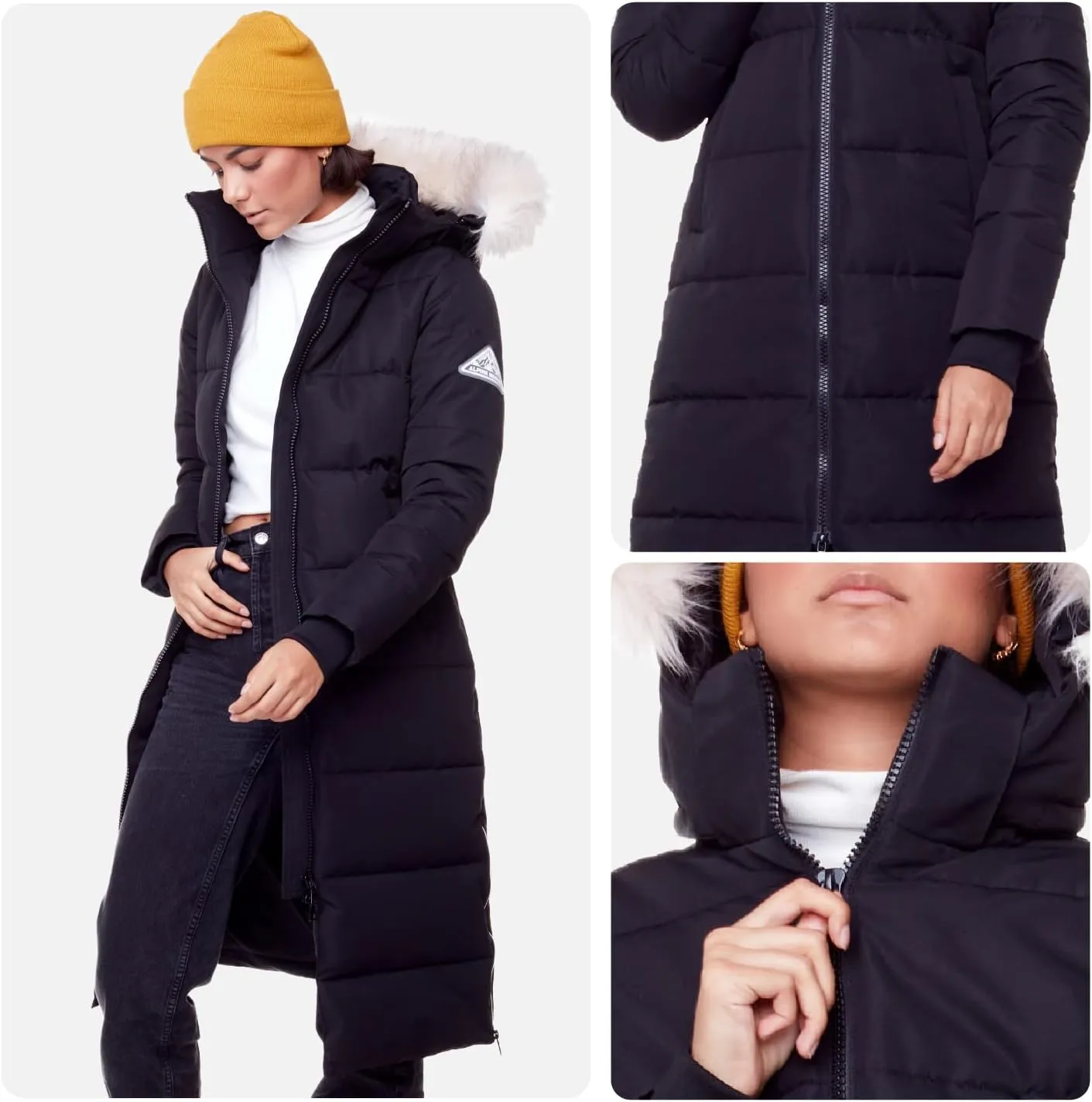 ALPINE NORTH Kluane Womens Vegan Down Recycled Ultra Long Winter Parka with Hood