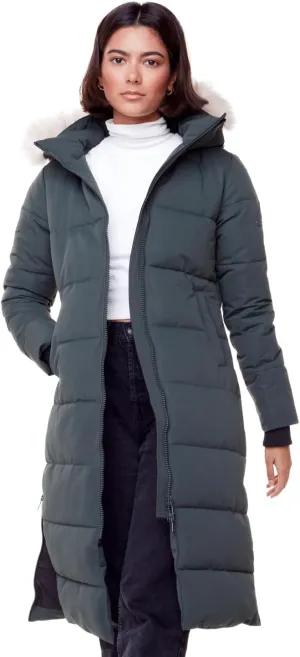 ALPINE NORTH Kluane Womens Vegan Down Recycled Ultra Long Winter Parka with Hood