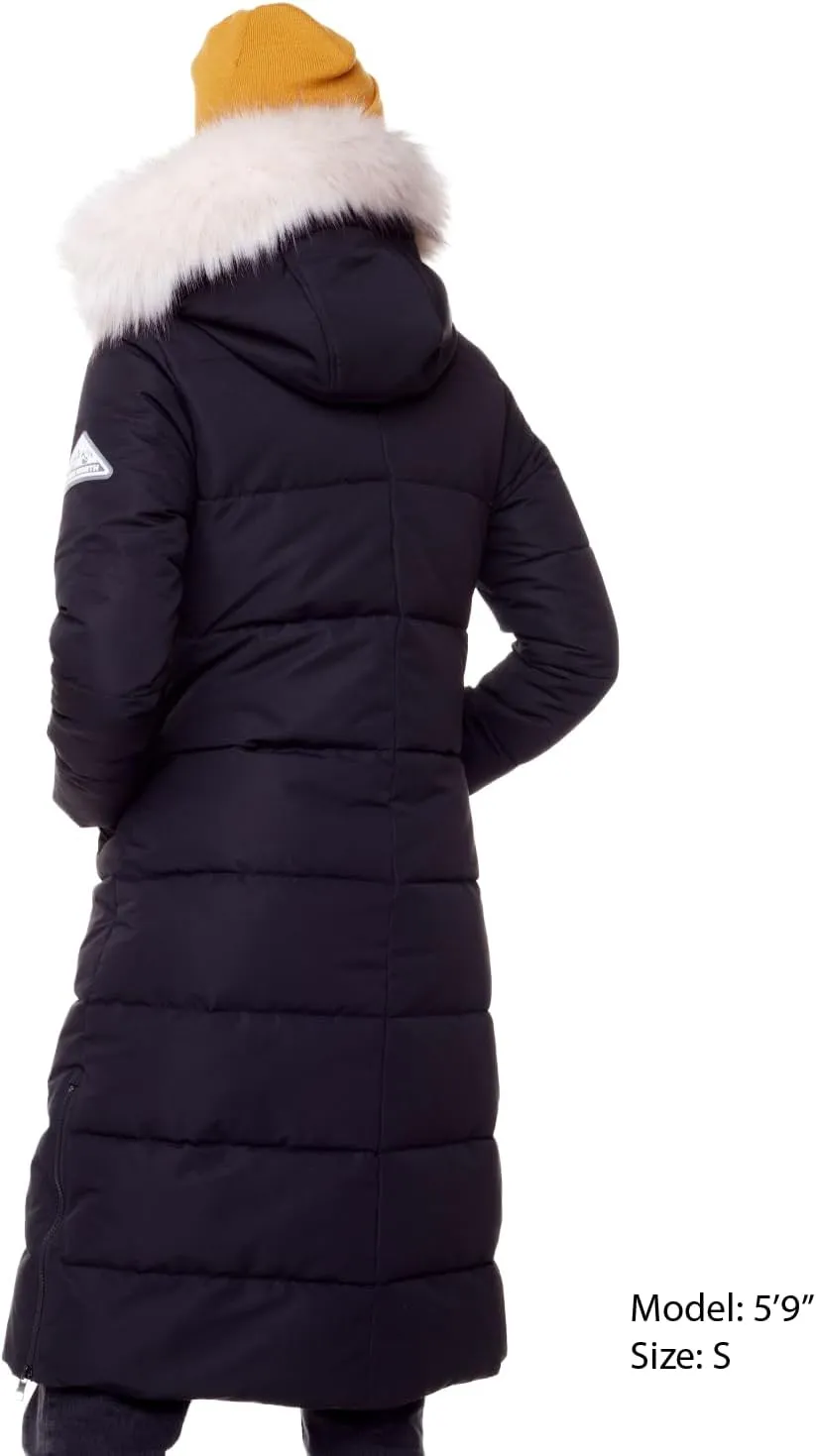 ALPINE NORTH Kluane Womens Vegan Down Recycled Ultra Long Winter Parka with Hood