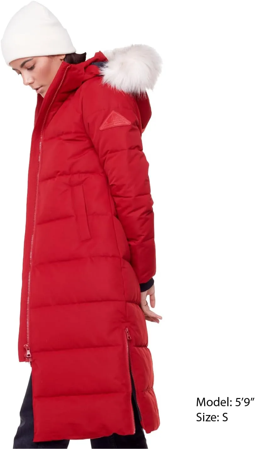 ALPINE NORTH Kluane Womens Vegan Down Recycled Ultra Long Winter Parka with Hood