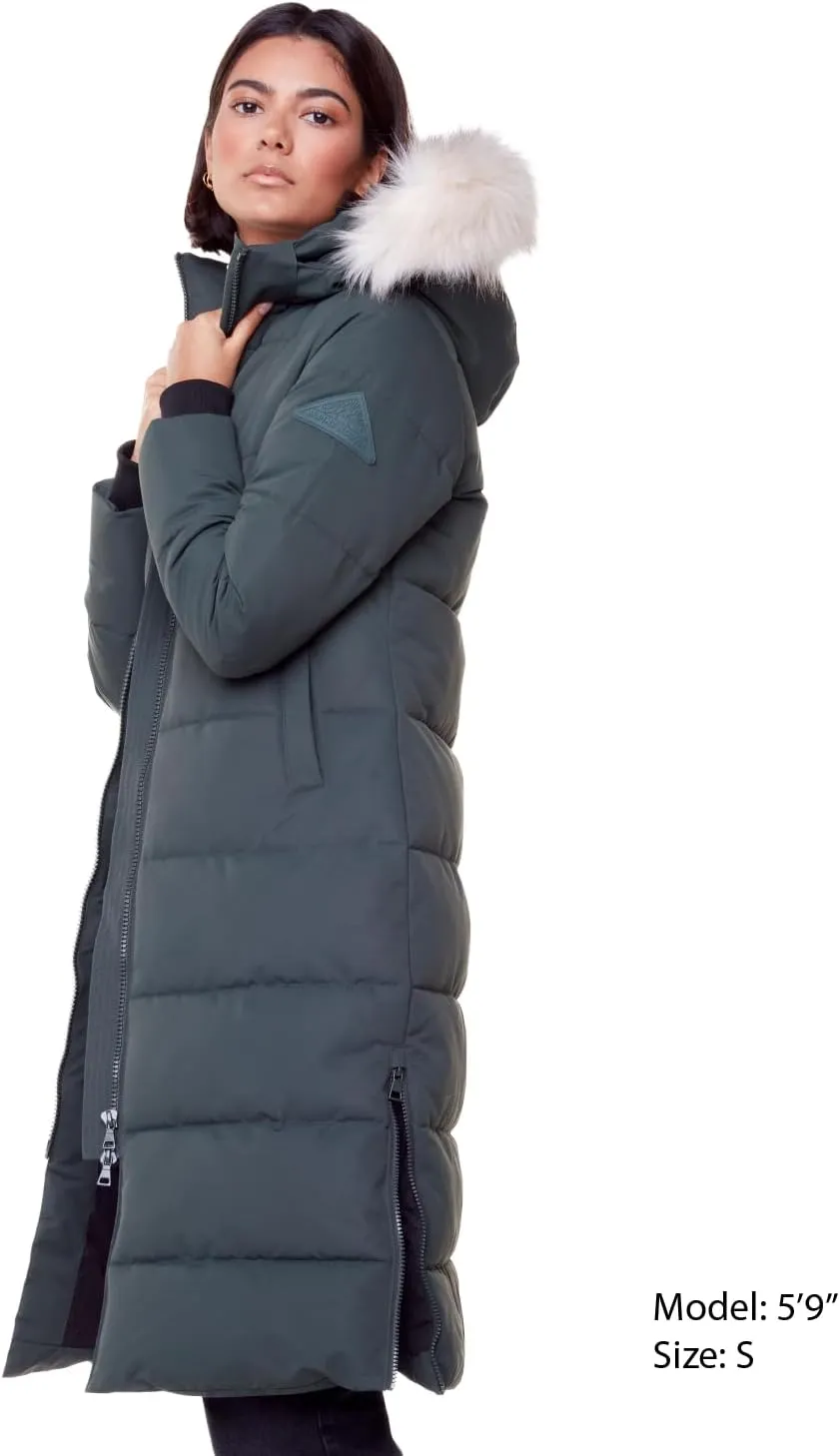 ALPINE NORTH Kluane Womens Vegan Down Recycled Ultra Long Winter Parka with Hood