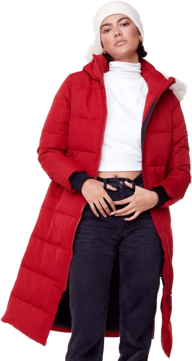 ALPINE NORTH Kluane Womens Vegan Down Recycled Ultra Long Winter Parka with Hood