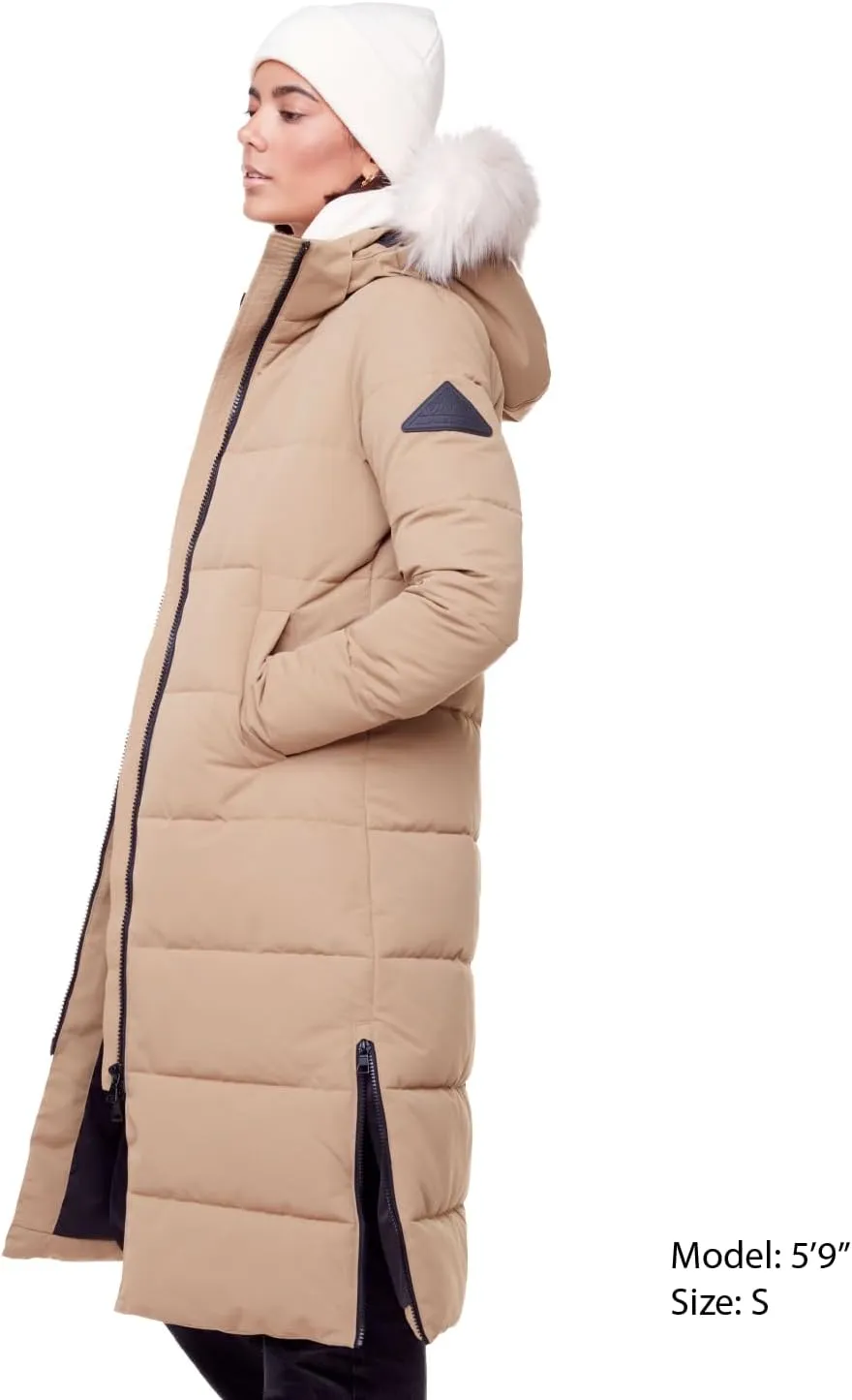 ALPINE NORTH Kluane Womens Vegan Down Recycled Ultra Long Winter Parka with Hood