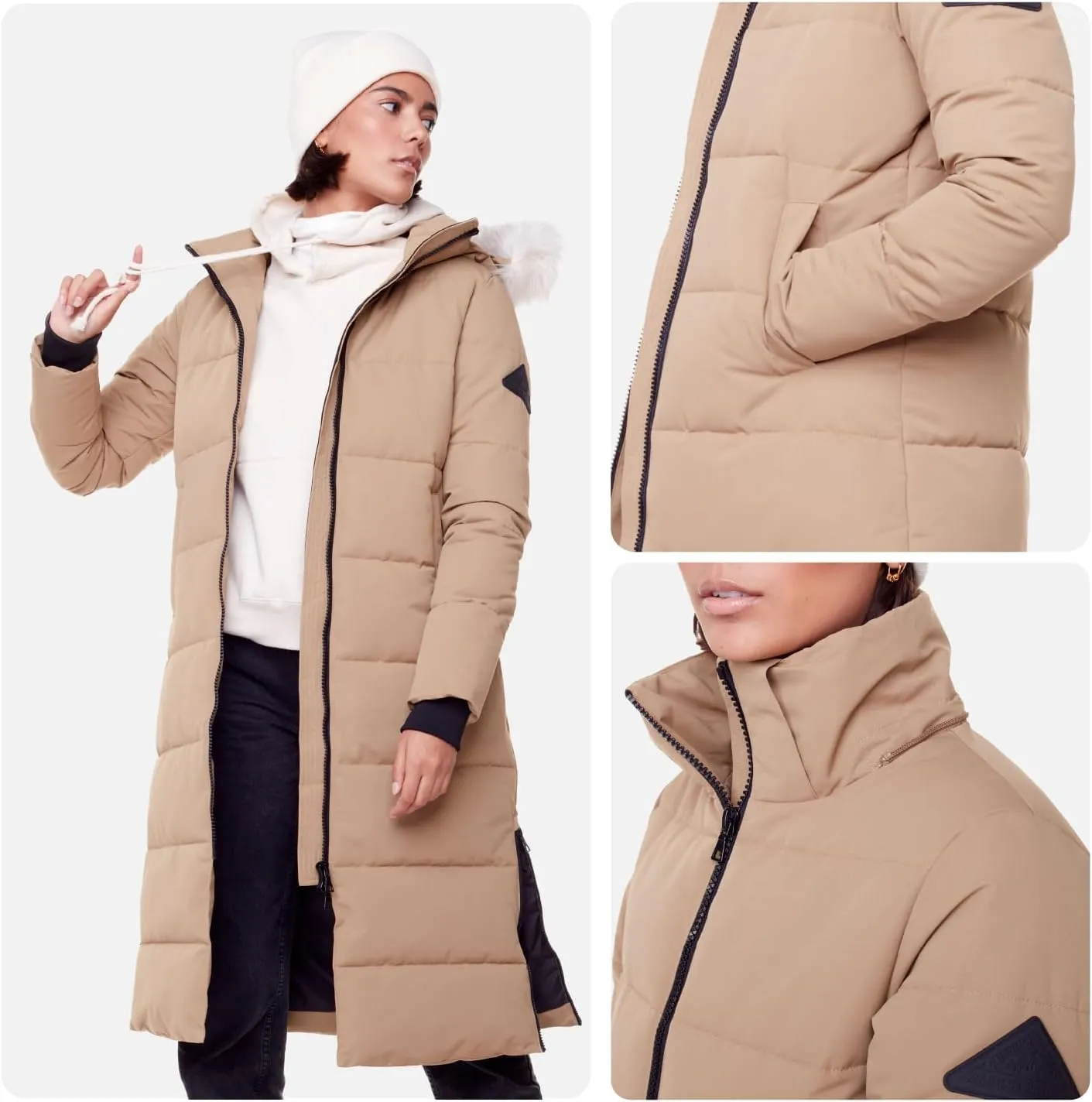 ALPINE NORTH Kluane Womens Vegan Down Recycled Ultra Long Winter Parka with Hood