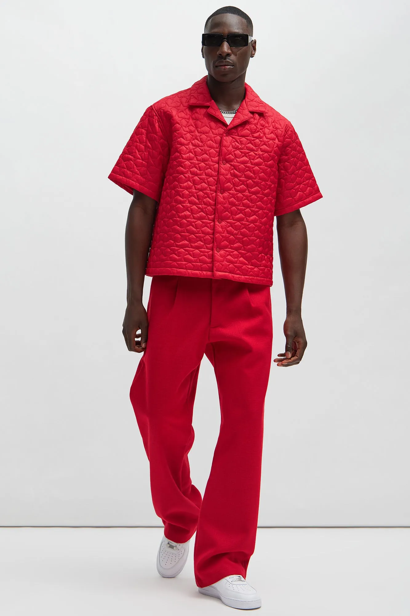 Attucks Quilted Nylon Shirt - Red