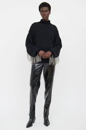 Black Chain Fringe Knitted Sweater
