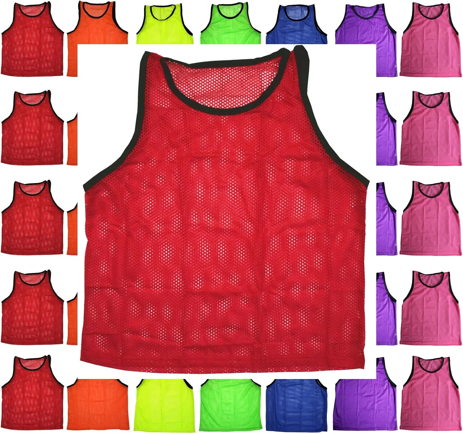 BlueDot Trading 12 Adult Men Woman Unisex Sports Pinnie Scrimmage Training Vest, Nylon Mesh  Soccer, Field Hockey, Lacrosse