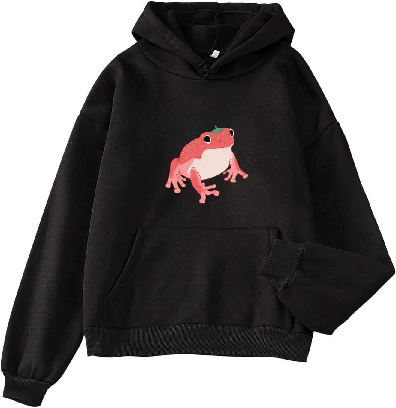 Bobeutou Cute Mushroom Graphic Kawaii Sweatshirt for Teen Girls Oversized Aesthetic Warm Hoodie Tops with Pocket Pullover