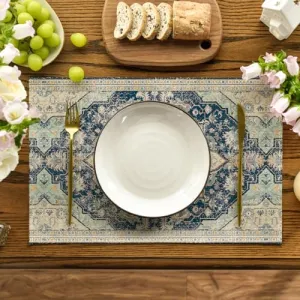 Boho Bohemia Style Sliver Placemats Set of 4, 12x18 Inch Country Rustic Farmhouse Magical Fall Table Mats for Party Kitchen Dining Decoration