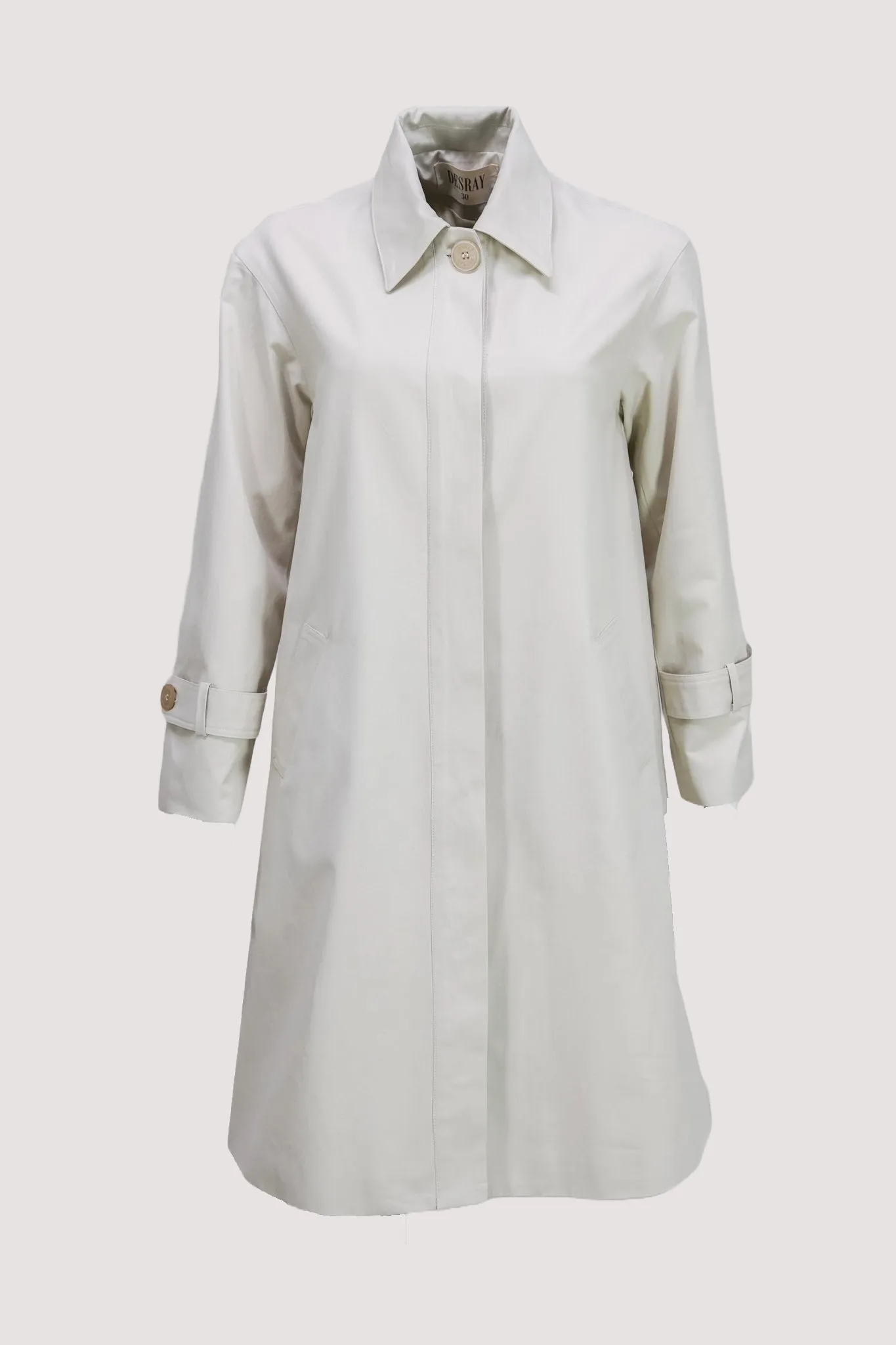 Cream A Line Swing Coat