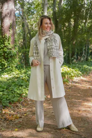 Cream A Line Swing Coat