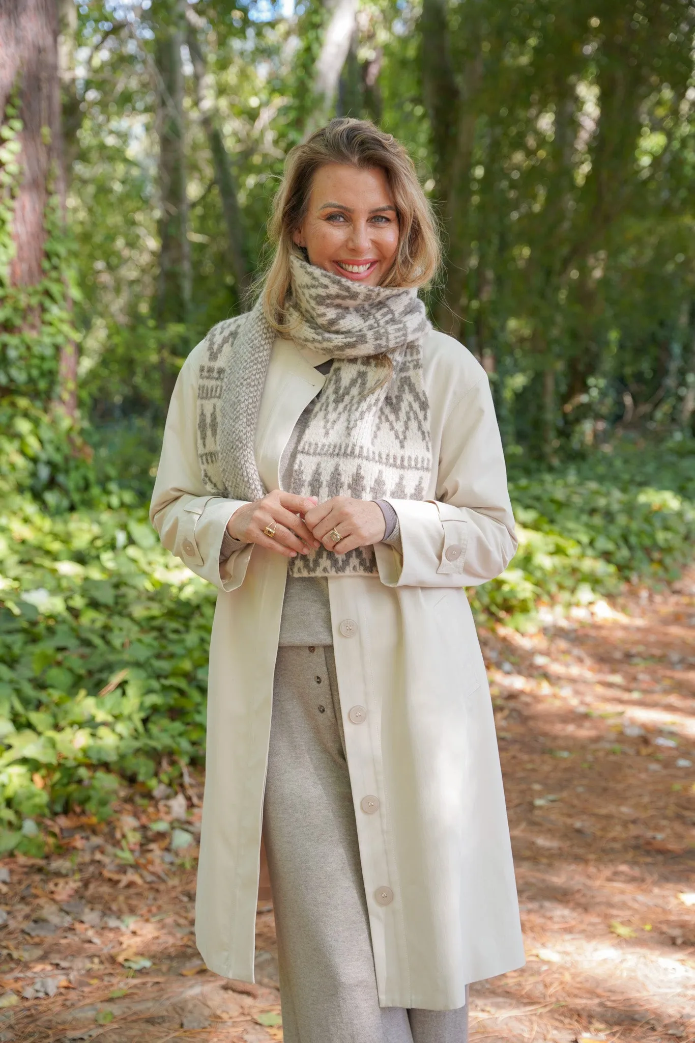 Cream A Line Swing Coat