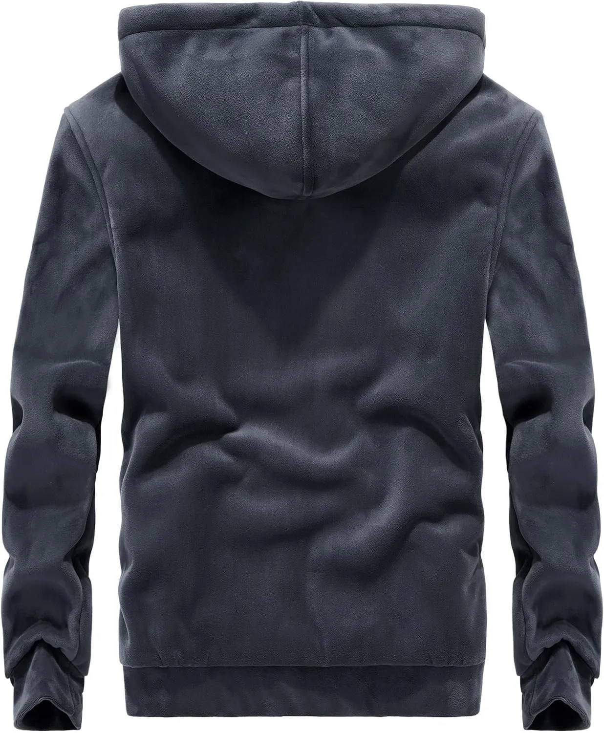 Flygo Fleece Hoodie for Men Warm Full Zip Sherpa Lined Sweatshirt Winter Jacket