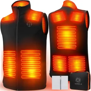 Heated Vest for Men, Water & Wind Resistance Softshell Hunting Electric Vests for Hiking Walking-Battery Not Included