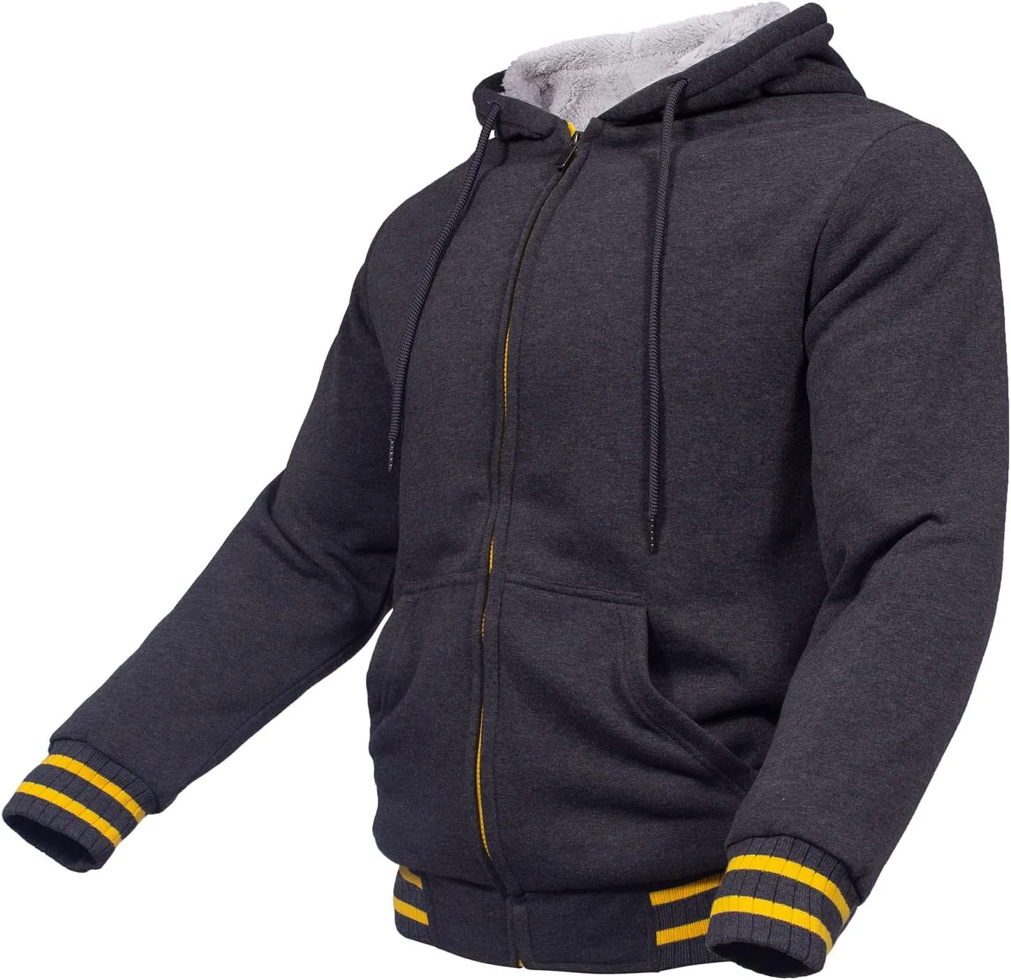 Hoodies for Men Casual Zip Up Heavyweight Fleece Hooded Sweatshirts Winter Sherpa Lined Warm Pullover Jackets