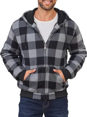 Hoodies for Men Full Zip Up Fleece Warm Thick Jackets Heavyweight Sherpa Lined Coat