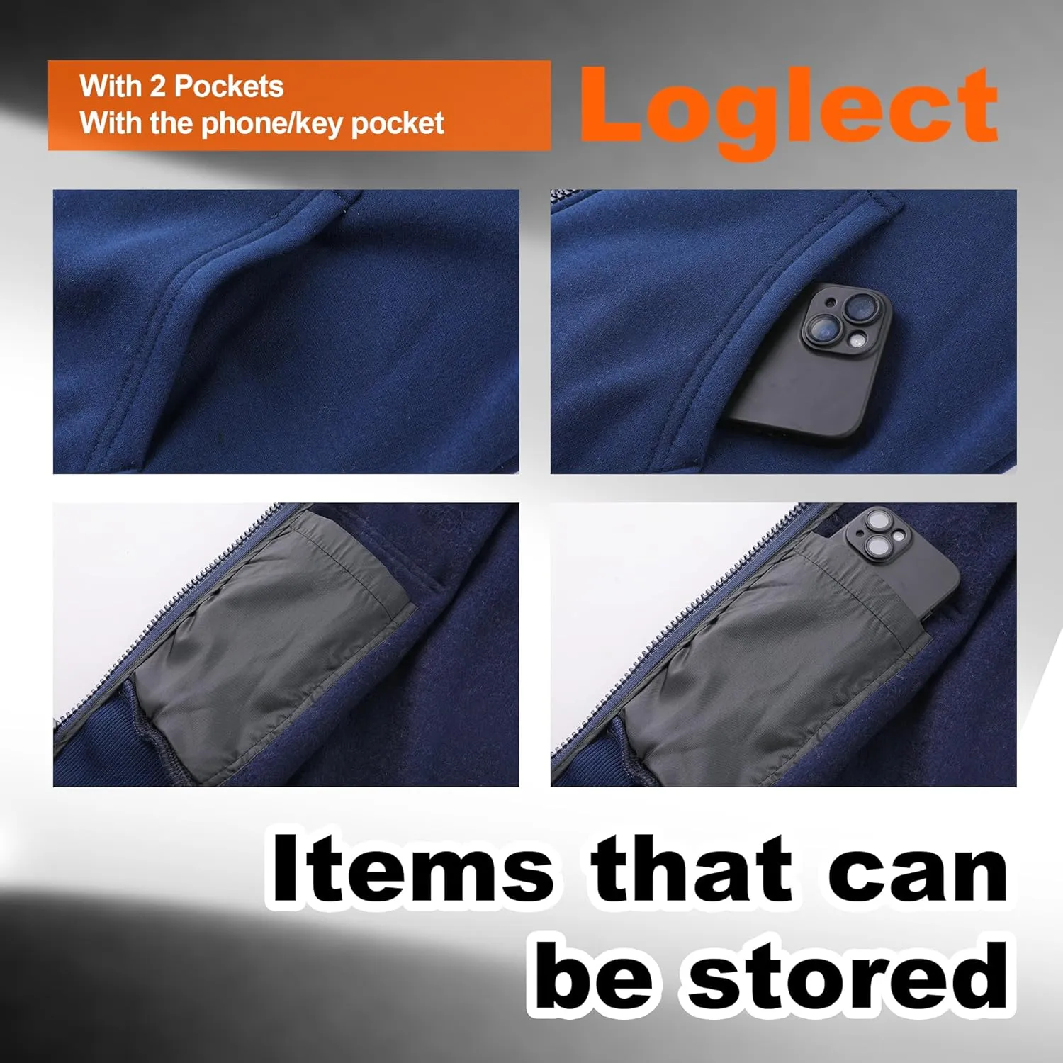 Hoodies for Men Zip Up Men's Full Zip Fleece Hoodie Zippered Lightweight Sweatshirt Warm Fleece Jacket Coats