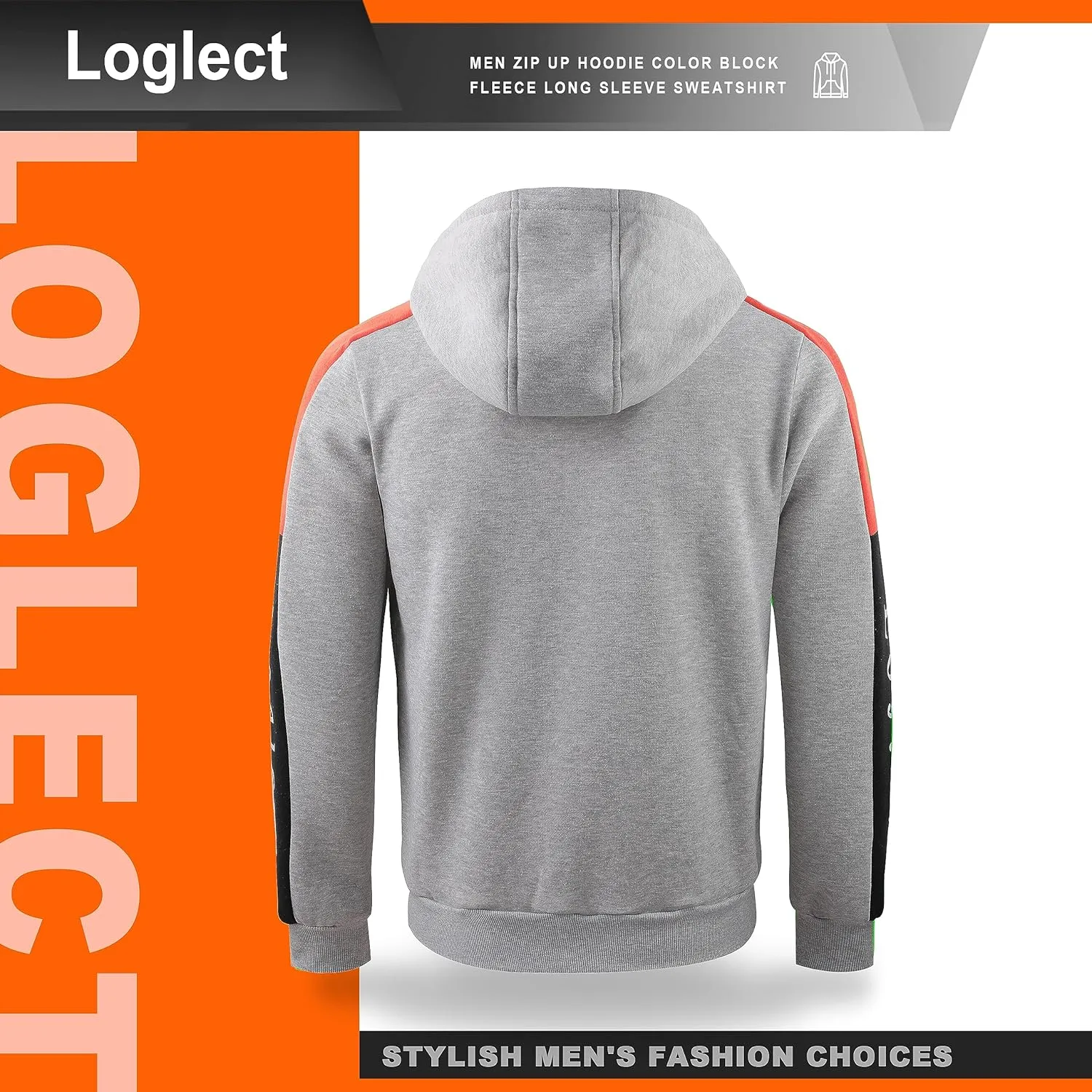 Hoodies for Men Zip Up Men's Full Zip Fleece Hoodie Zippered Lightweight Sweatshirt Warm Fleece Jacket Coats
