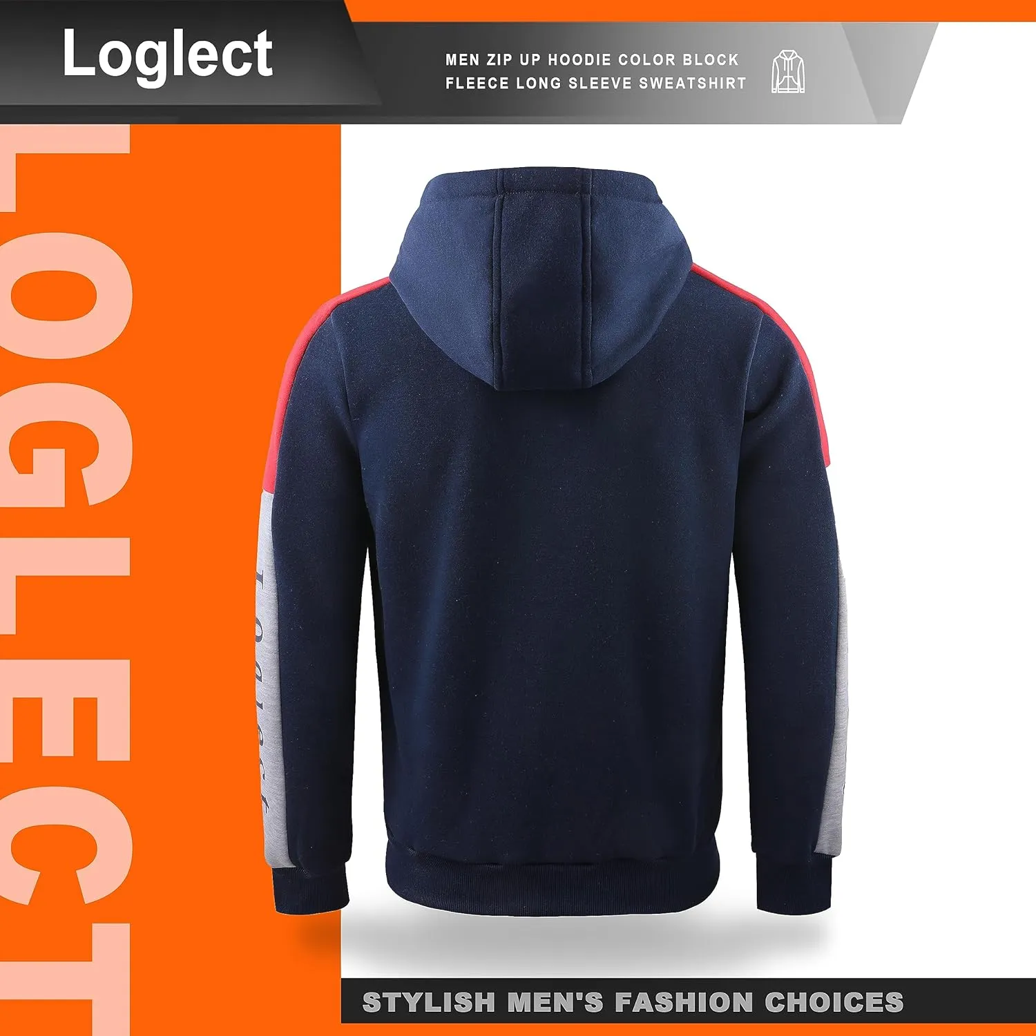 Hoodies for Men Zip Up Men's Full Zip Fleece Hoodie Zippered Lightweight Sweatshirt Warm Fleece Jacket Coats