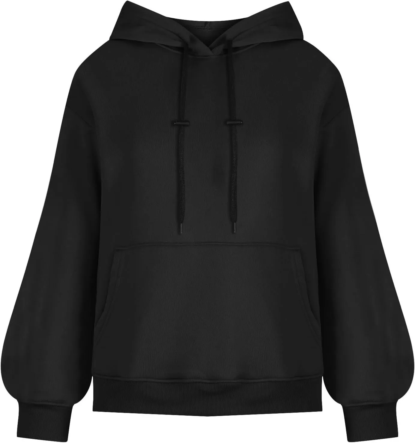 Hoodies For Women Loose Solid Long Sleeve Drawstring Oversized Sweatshirt Trendy Pullover Fall Winter Warm