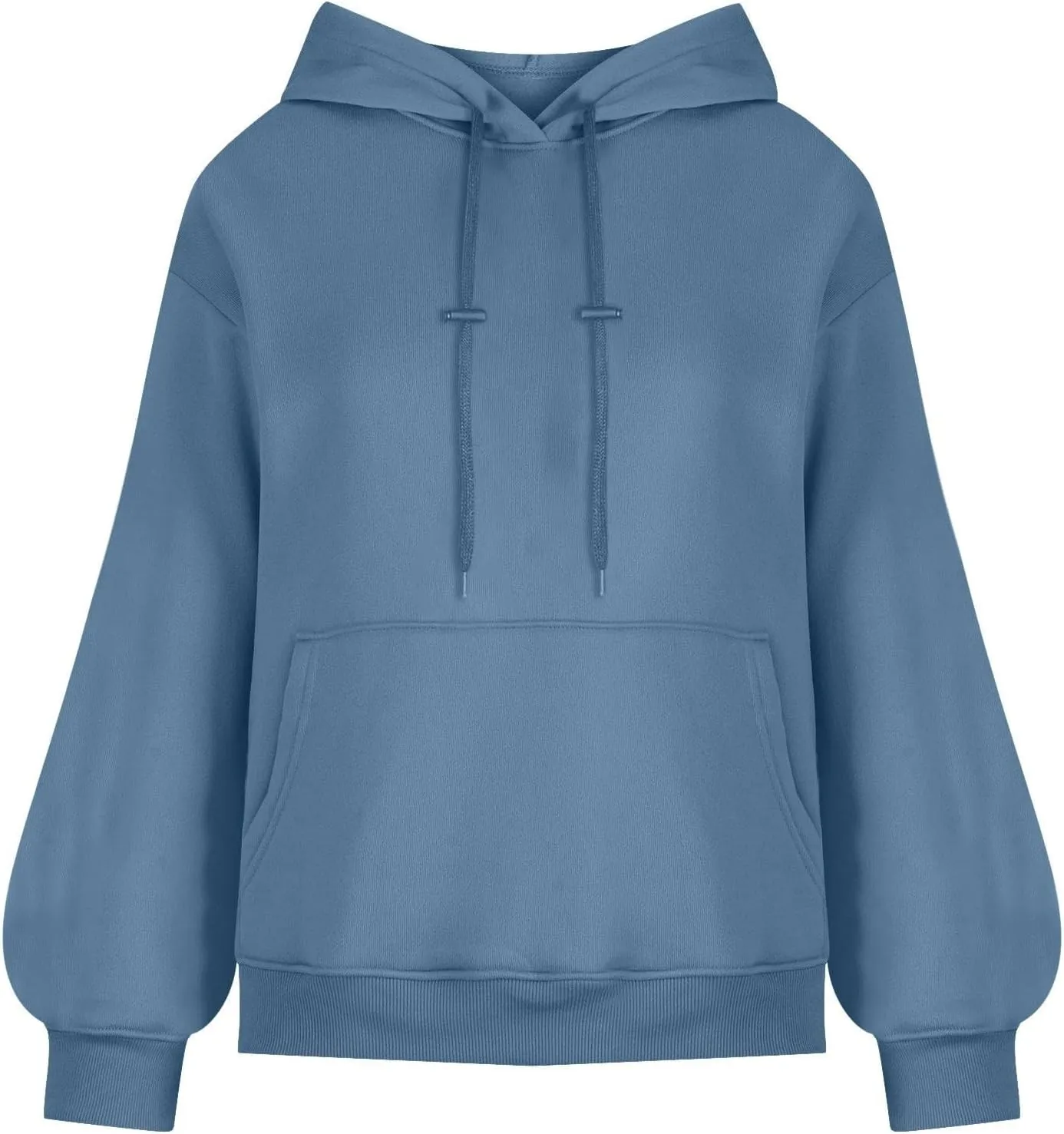 Hoodies For Women Loose Solid Long Sleeve Drawstring Oversized Sweatshirt Trendy Pullover Fall Winter Warm