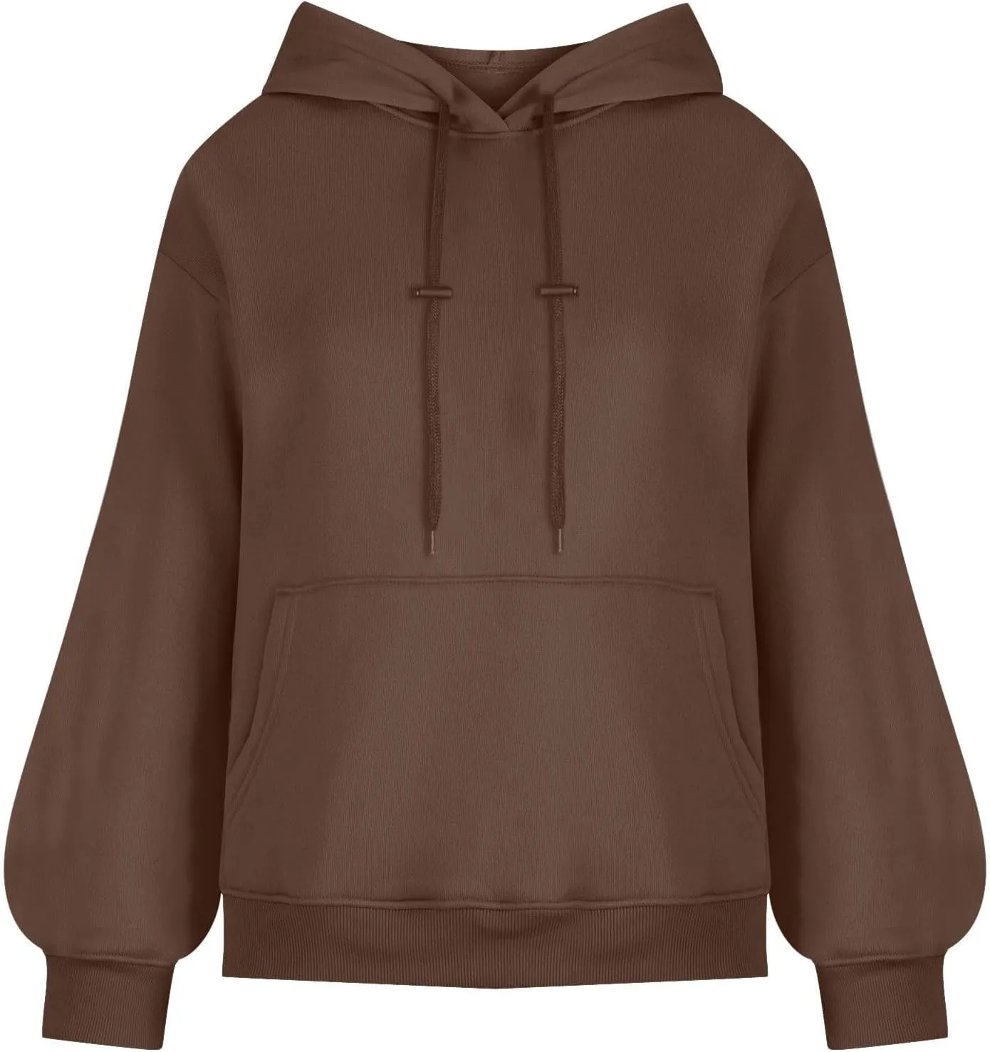 Hoodies For Women Loose Solid Long Sleeve Drawstring Oversized Sweatshirt Trendy Pullover Fall Winter Warm