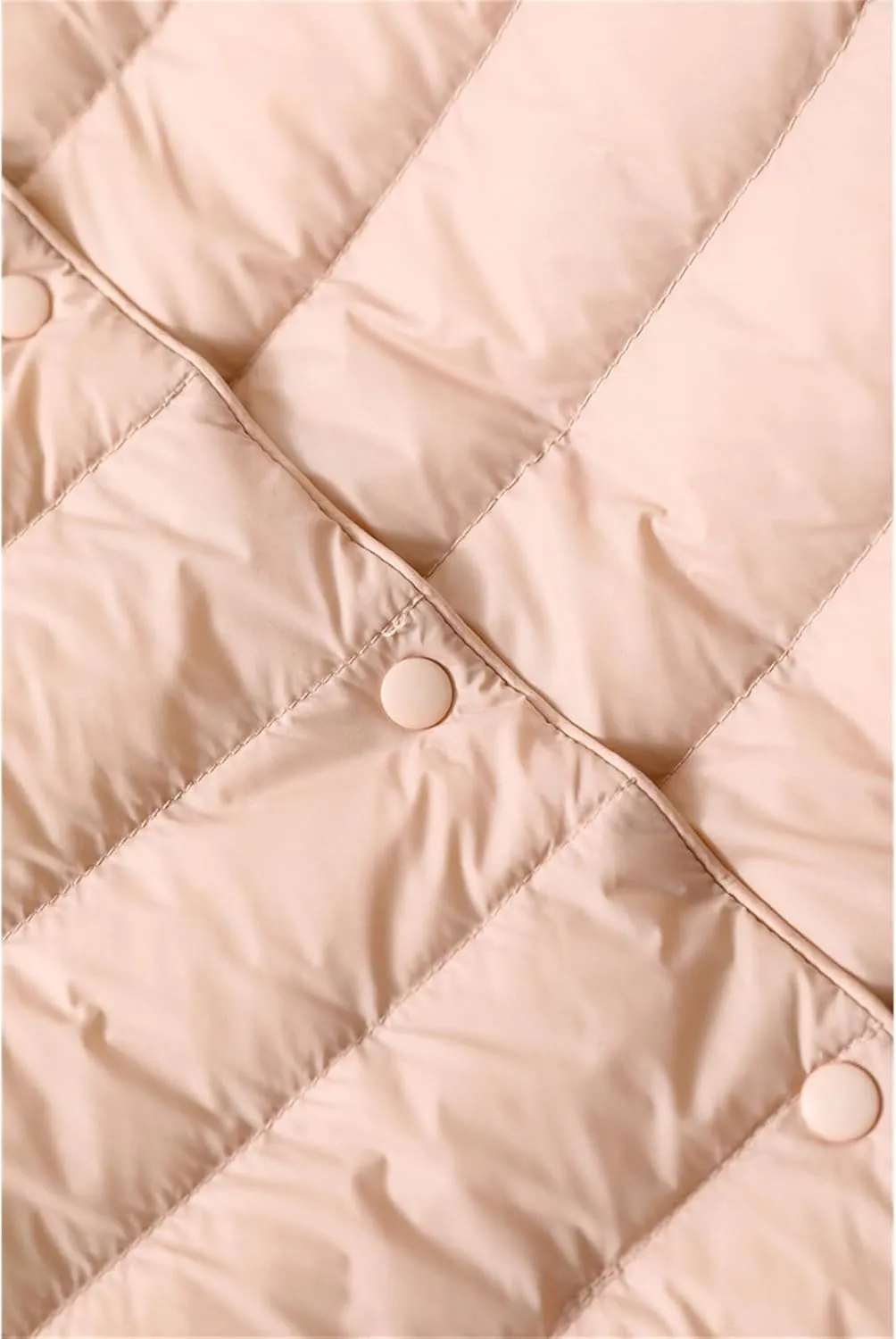 JEKE-DG Women's Lightweight Round Neck Down Jacket Warm Inner Liner Short Slim Coat Collarless Warm Puffer Coat Outwear
