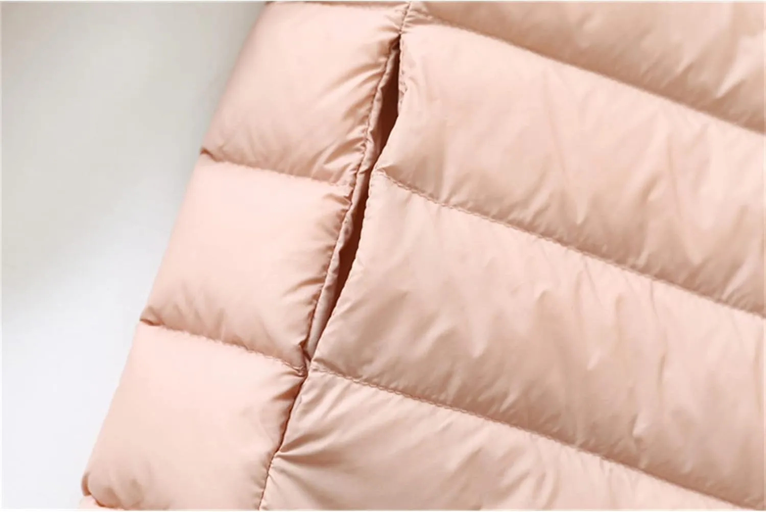JEKE-DG Women's Lightweight Round Neck Down Jacket Warm Inner Liner Short Slim Coat Collarless Warm Puffer Coat Outwear