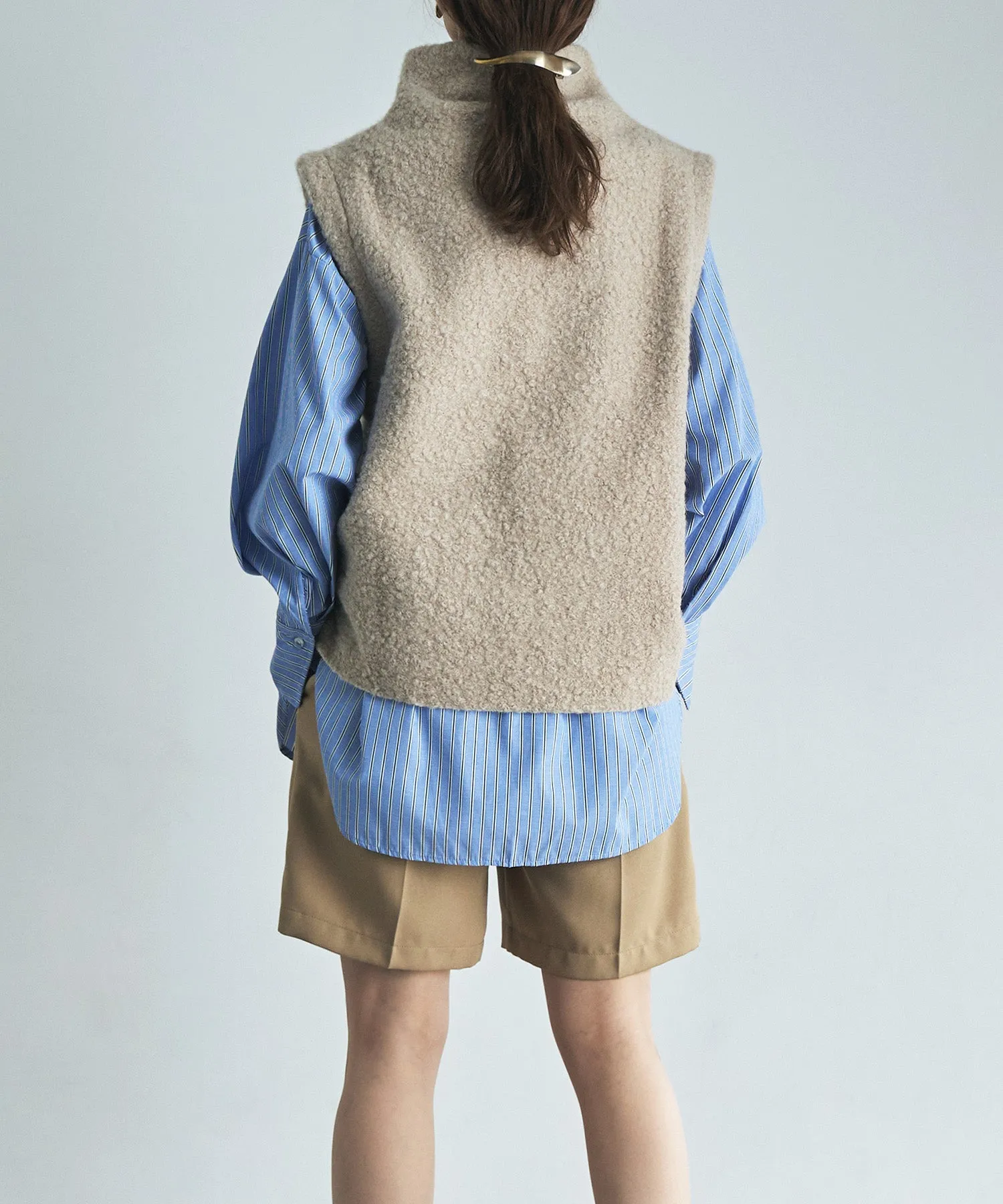 Ling wool high-neck vest
