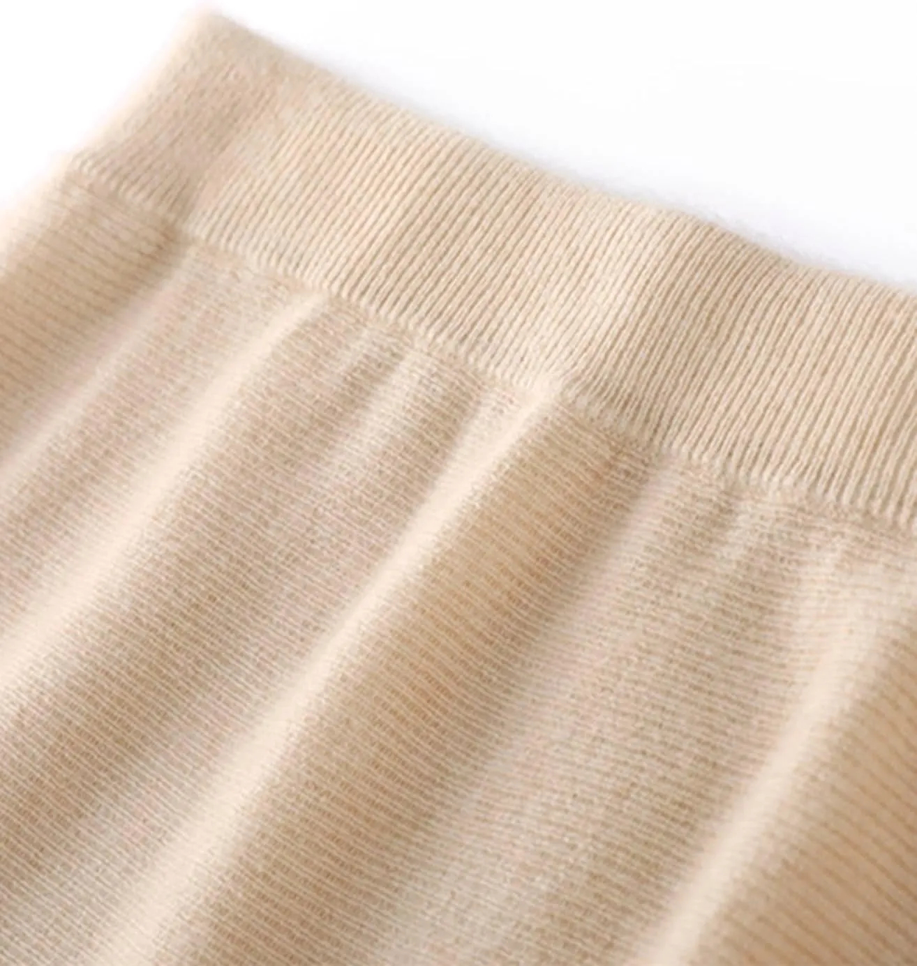Long Skirt Women's Autumn Winter 100% Merino Wool Thick Knit Skirt Ribbed Elastic Pleated Fishtail Skirts