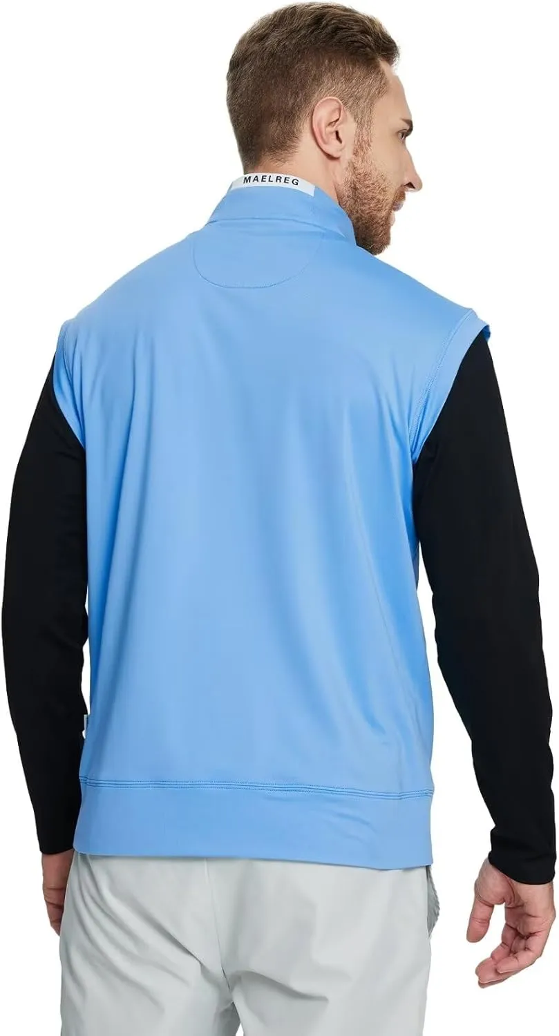 M MAELREG Golf Vests For Men Dry Fit Lightweight Moisture Wicking Performance Sports Breathable Golf 1/4 Zip Pullover Men