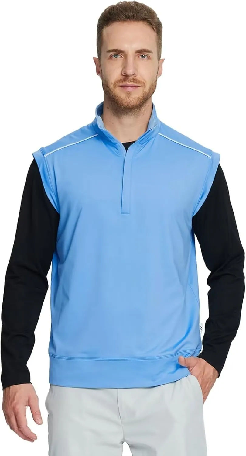 M MAELREG Golf Vests For Men Dry Fit Lightweight Moisture Wicking Performance Sports Breathable Golf 1/4 Zip Pullover Men