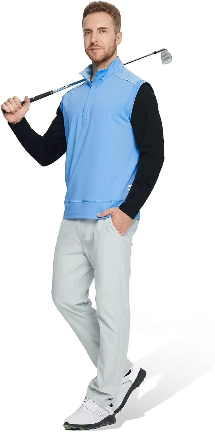 M MAELREG Golf Vests For Men Dry Fit Lightweight Moisture Wicking Performance Sports Breathable Golf 1/4 Zip Pullover Men