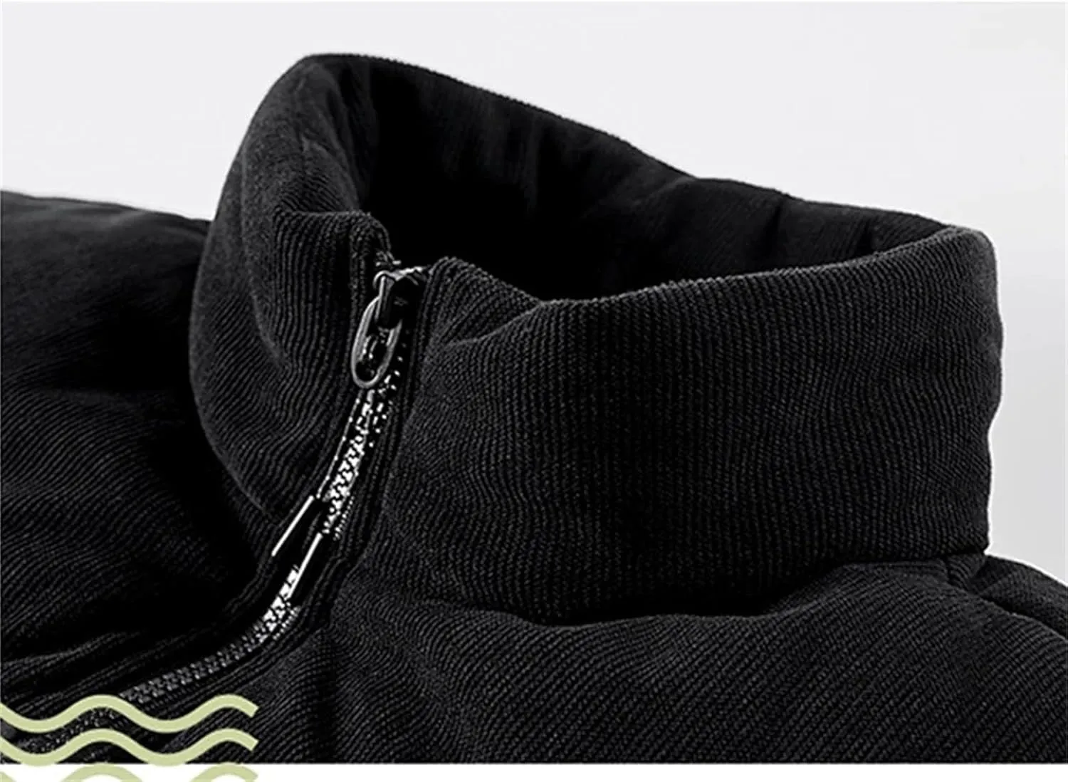 Men Color Matching Stand Collar Cotton-Padded Thick Casual Warm Zipper Long Sleeve Parka Coat