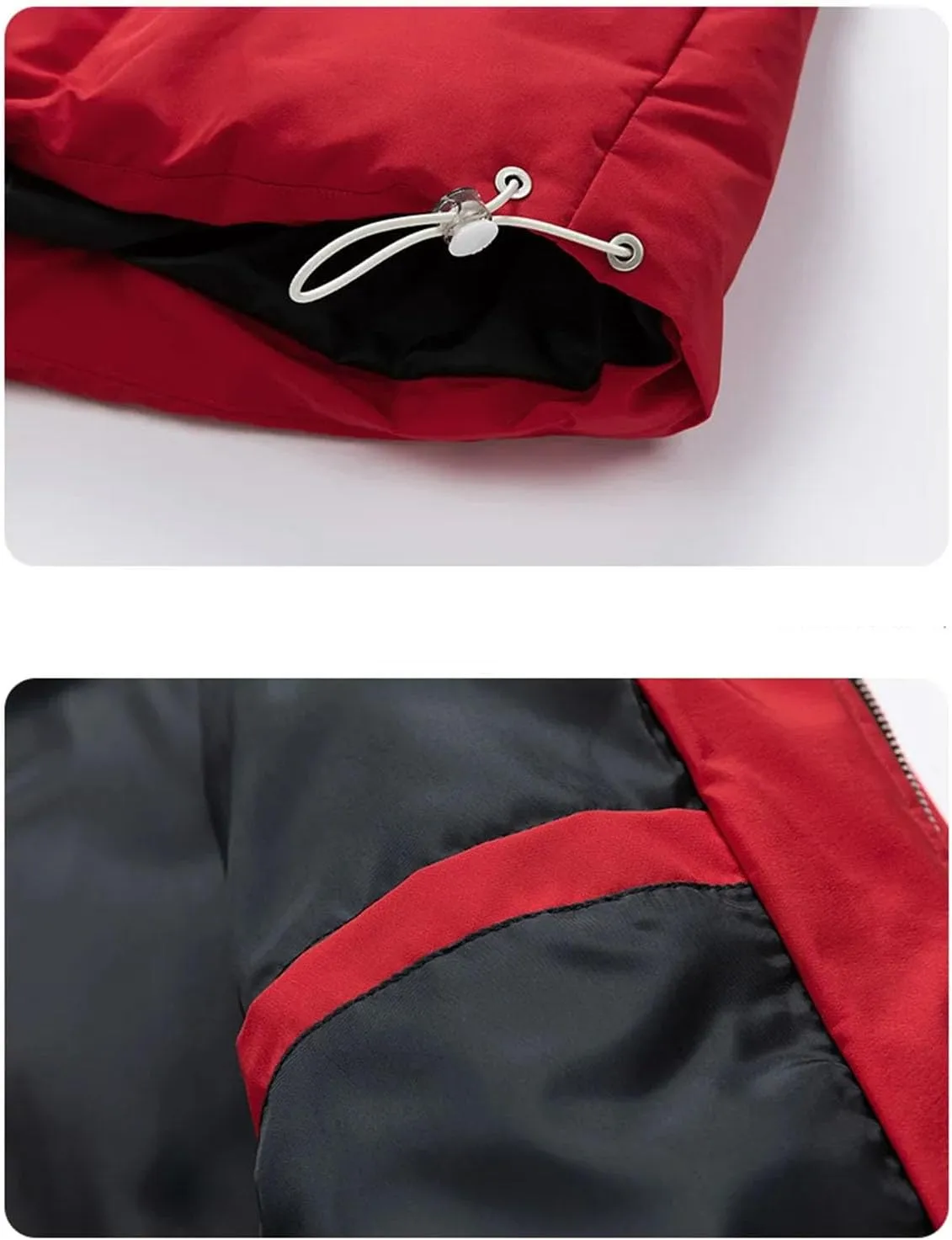 Men's Drawstring Hooded Solid Cotton-Padded Vintage Zipper Pockets Warm Parka Coat