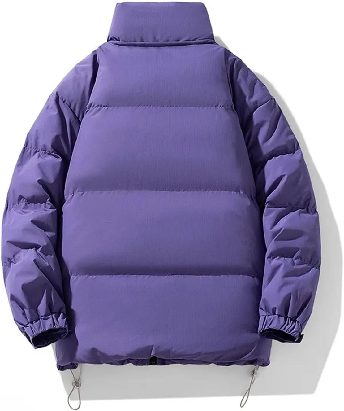Men's Drawstring Stand Collar Solid Cotton-Padded Vintage Thick Warm Big Pocket Parka Coat