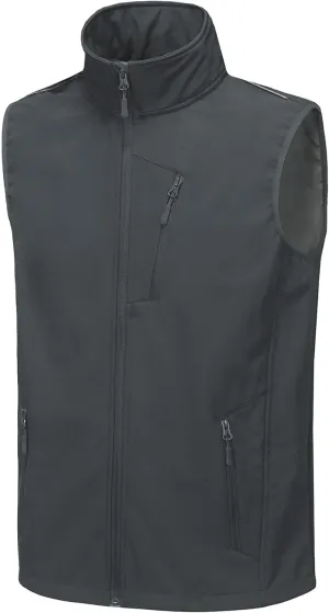 Mens Vests Outerwear Removable Hood Windproof Golf Vests for Men Softshell Sleeveless Jacket with 6 Pockets