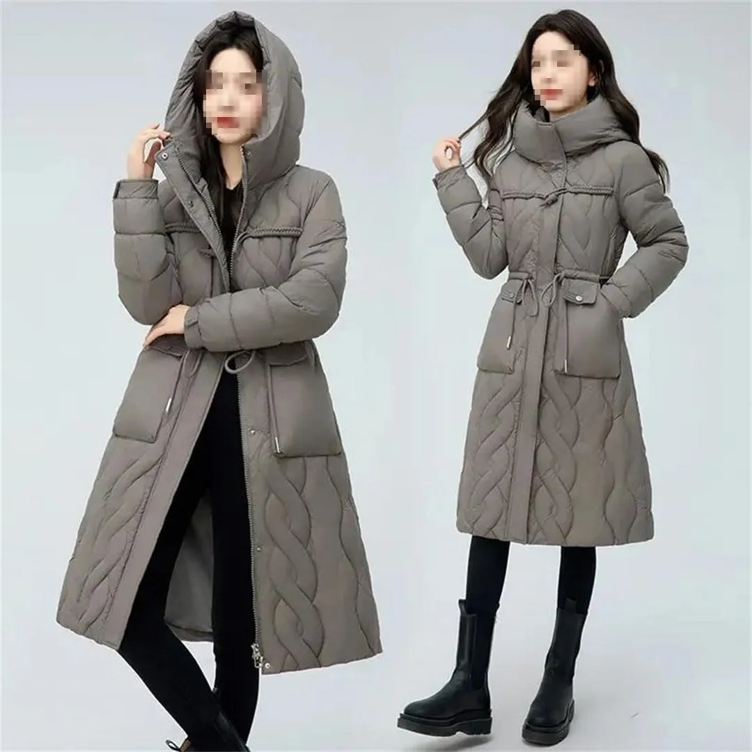 Pegsmio Women's Puffer Jacket Loose Cotton Padded Coats Winter Hooded Parkas Thick Warm Wadded Jackets