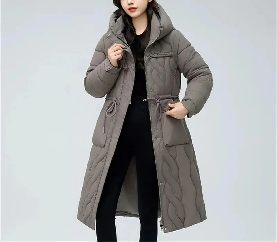 Pegsmio Women's Puffer Jacket Loose Cotton Padded Coats Winter Hooded Parkas Thick Warm Wadded Jackets