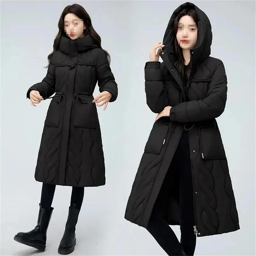 Pegsmio Women's Puffer Jacket Loose Cotton Padded Coats Winter Hooded Parkas Thick Warm Wadded Jackets