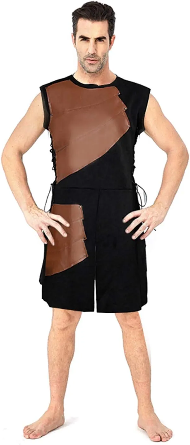 Pexlaxy Men's Medieval Sleeveless Waistcoats Costume Renaissance Victorian Waistcoats Vests