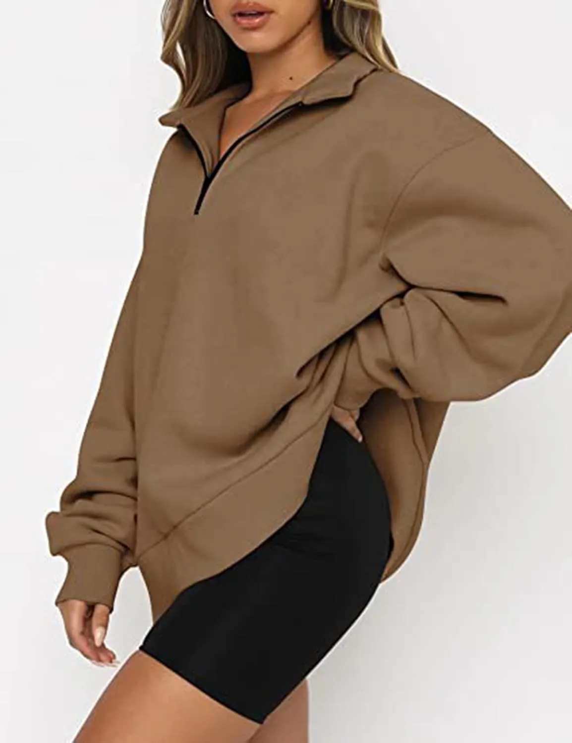 PLMOKN Hoodies for Women Zip Up Fashion Cropped Sweatshirts Long Sleeve Fall Winter Fuzzy Warm Pullover Outfits Clothes